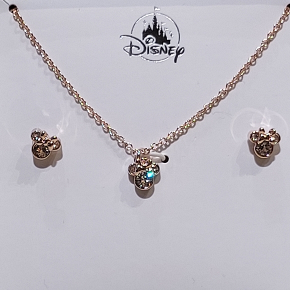 DISNEY PARKS MICKEY NECKLACE EARRINGS STUD SET - Picture 2 of 3